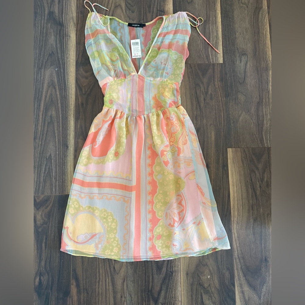 Sheer and Silk Short Colourful Summer Dress